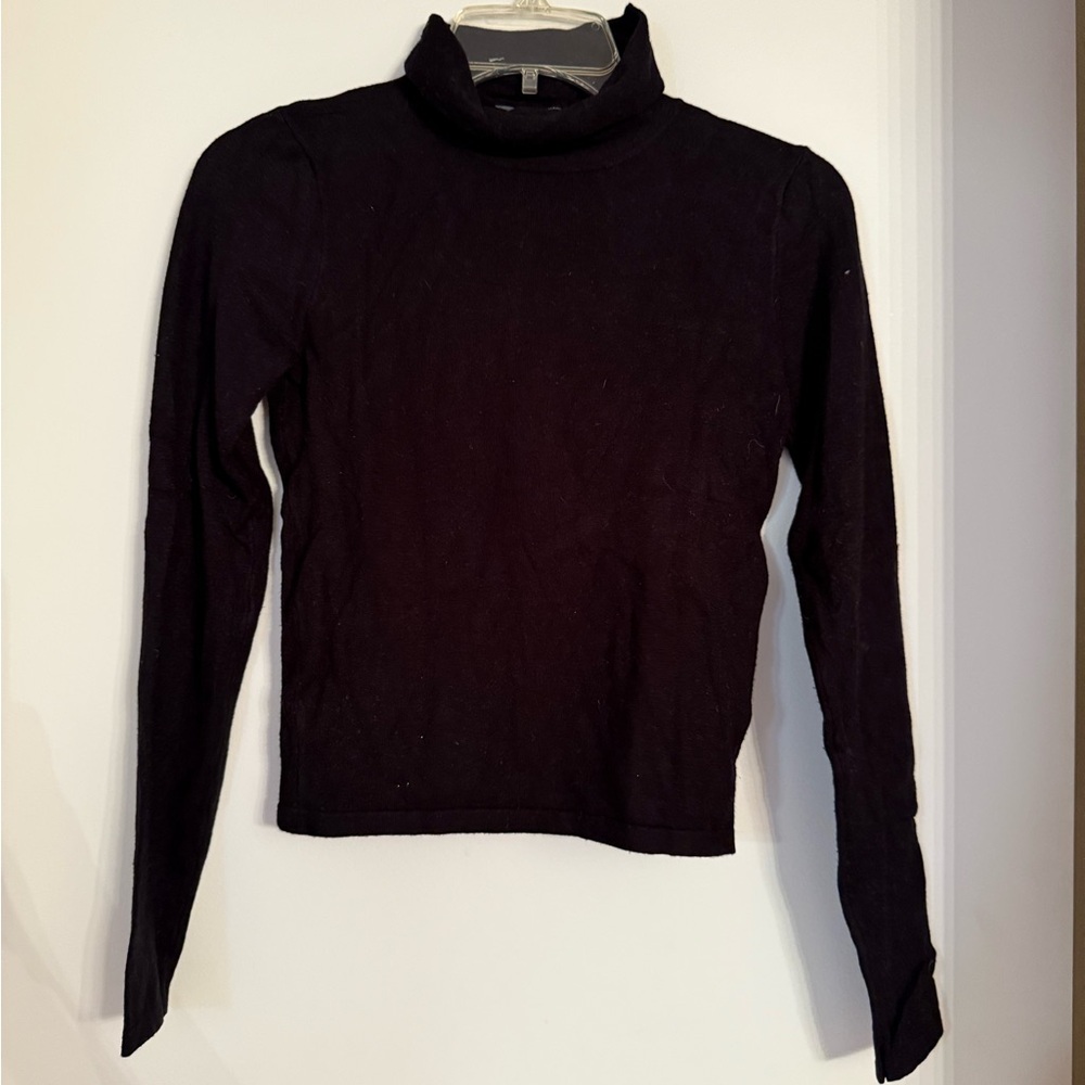 Black Turtleneck Long Sleeve Top by Brandi Mellville